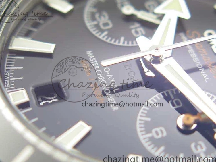 0511 Planet Ocean Master Chrono SS OM 1:1 Best Edition Black Dial On SS Bracelet A9900 V Fashionable 8113